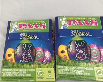 Lot of 2 Paas Neon Egg Coloring Kits NIP