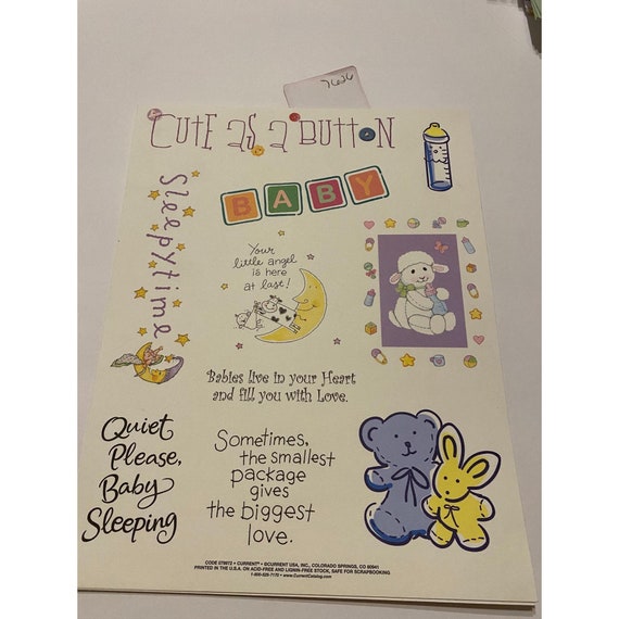 Baby Themed 8.5 X 11 Cardstock Scrapbook Accents 