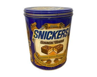 Vintage Snickers round collectible tin display prop