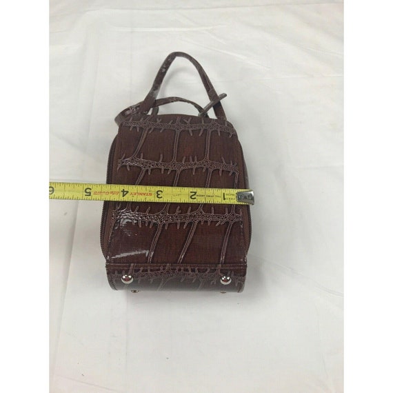 Brown Faux Snakeskin Patent Leather Purse - image 4