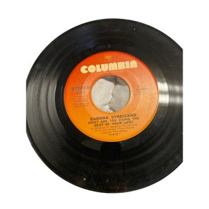 Vintage 7” vinyl record 45 RPM Barbara Streisand the way we were what are you doing rest life