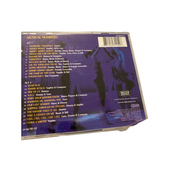 Mamma Mia Broadway Original Cast Album Music Cd - Etsy
