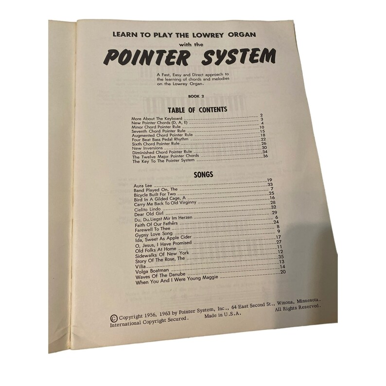 Vintage Pointer System Lowrey Organ Learning Chords and - Etsy