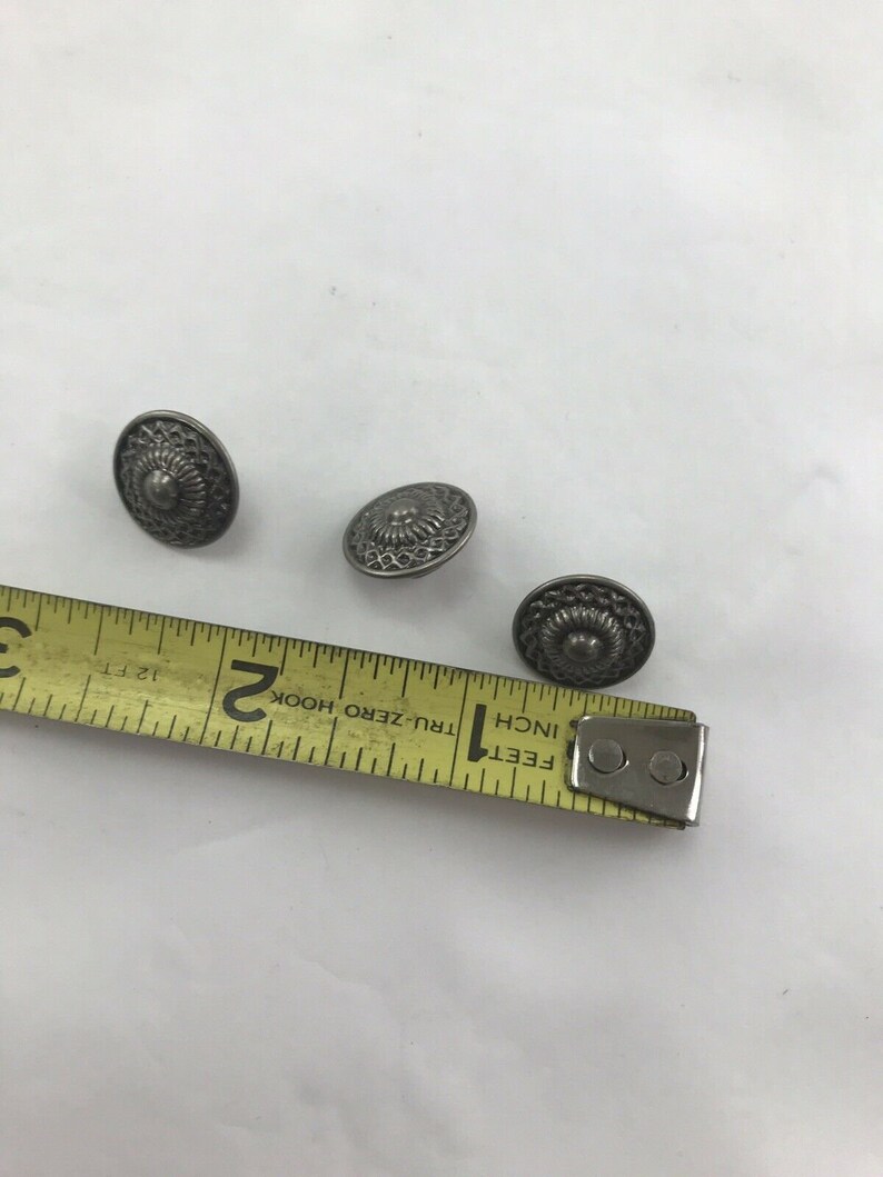 Set of 3 silver shank buttons craft sewing