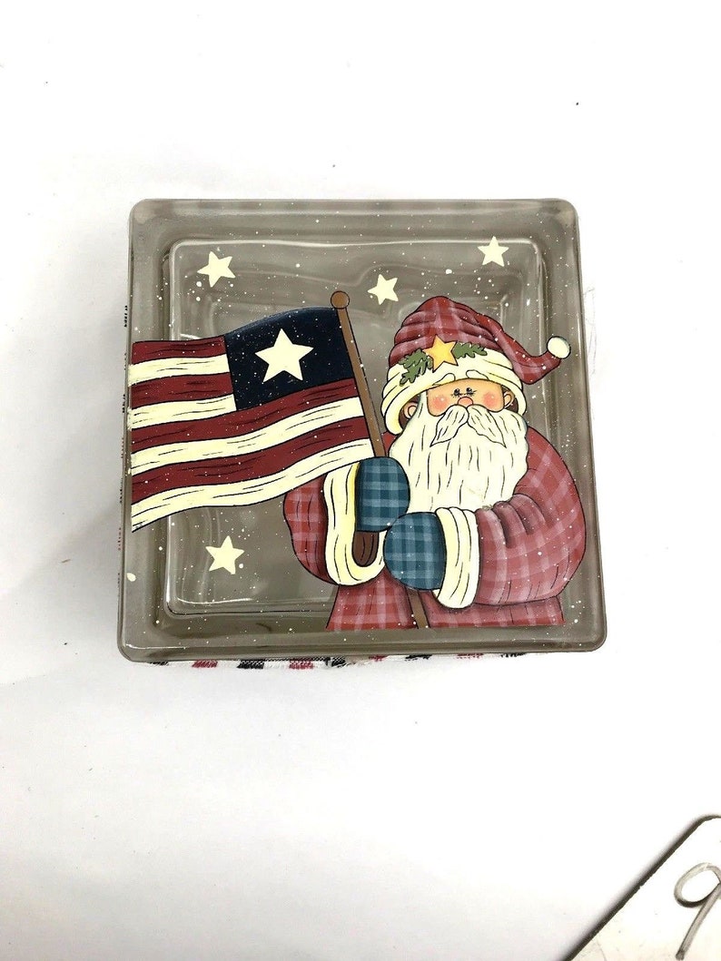 Primitive Americana Patriotic Resin Santa
