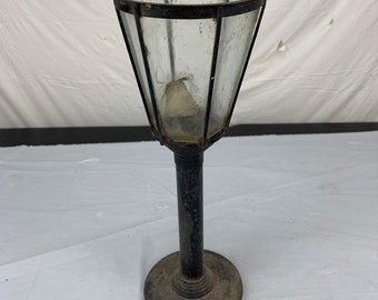 SOLD AS IS Vintage glass metal lantern