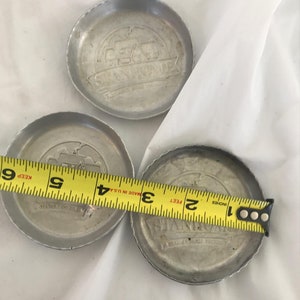 Vintage lot of 3  aluminum? small trays coasters