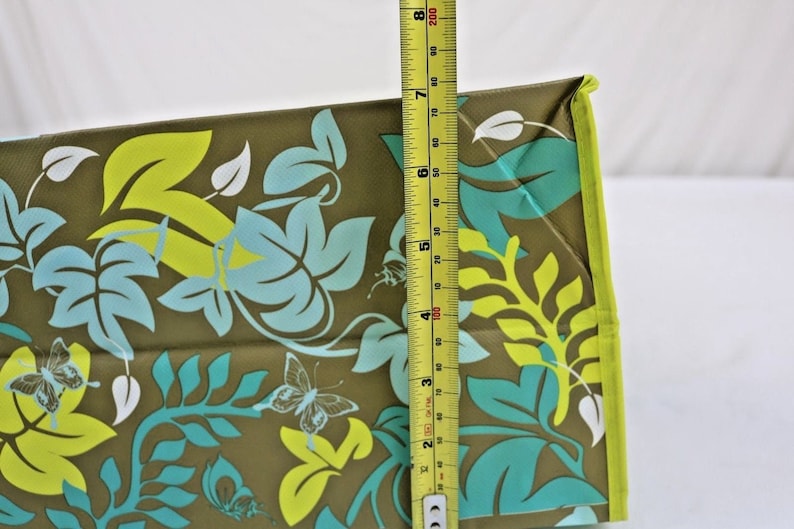 Reuseable Grocery Tote Bag Green Print