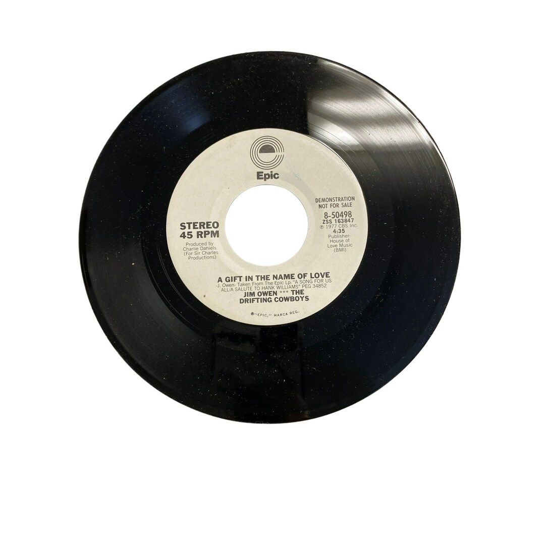 Vintage 7” 45 RPM Vinyl Record Jim Owen Drifting Cowboys Lovesick