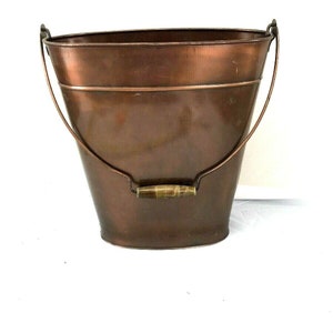 metal standing bucket vase floral container craft copper color