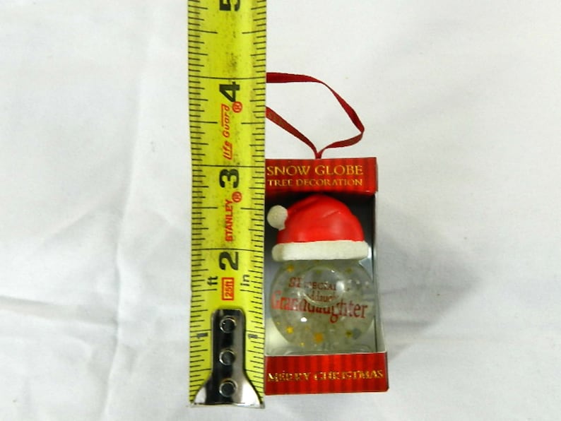 Special 2 Granddaughter snowglobe glass Christmas Ornament NIP
