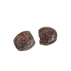 Vintage set of 2 spotted tiger seashell napkin rings