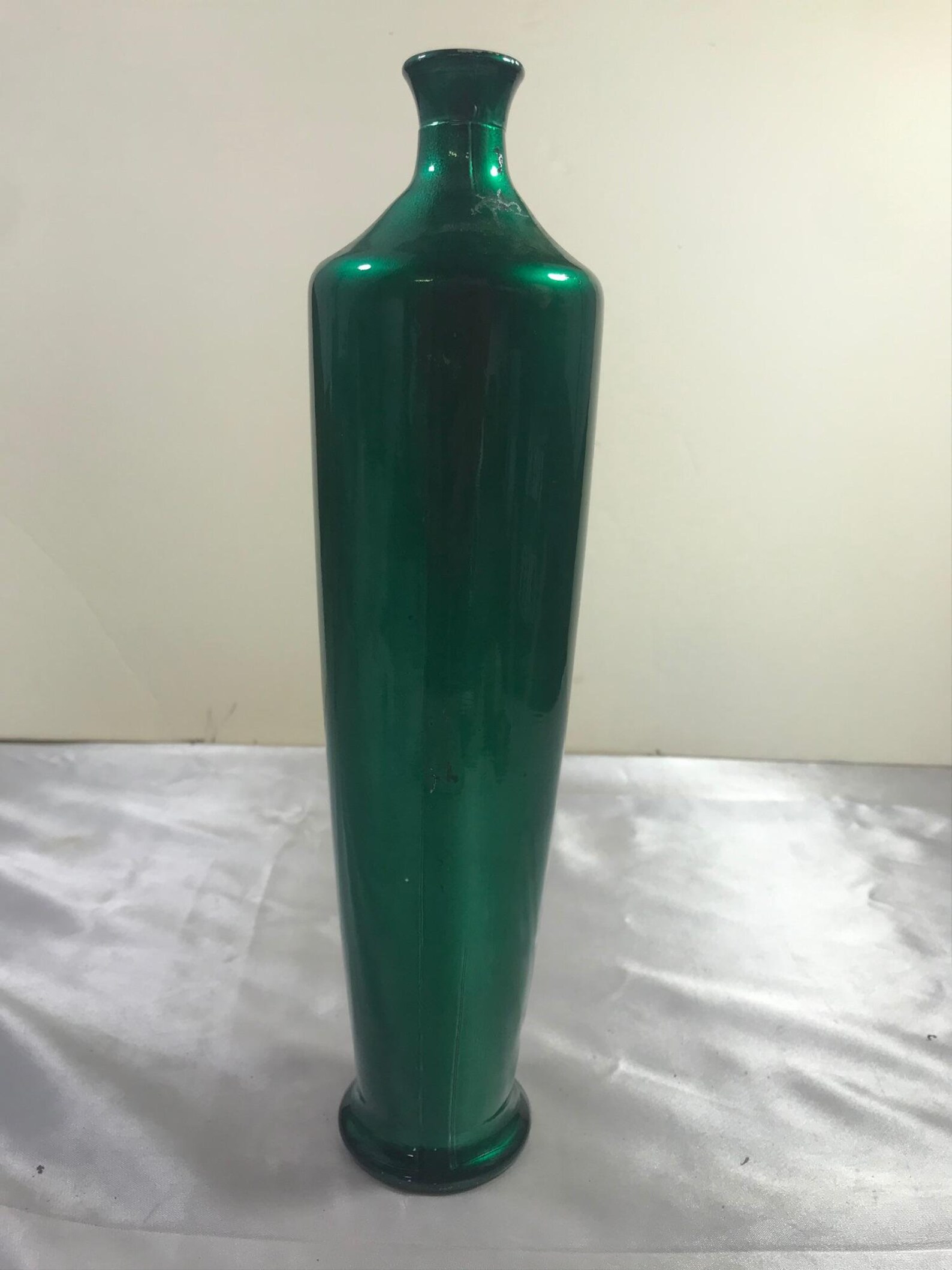Green metallic tall skinny vase home decor craft Etsy