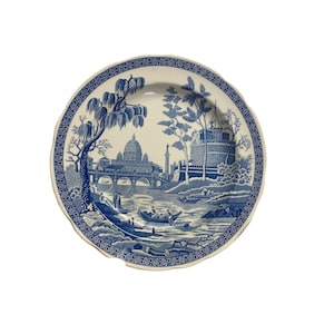 Vintage Spode room blue room collection Rome 10&quot; decor collectible blue white toile