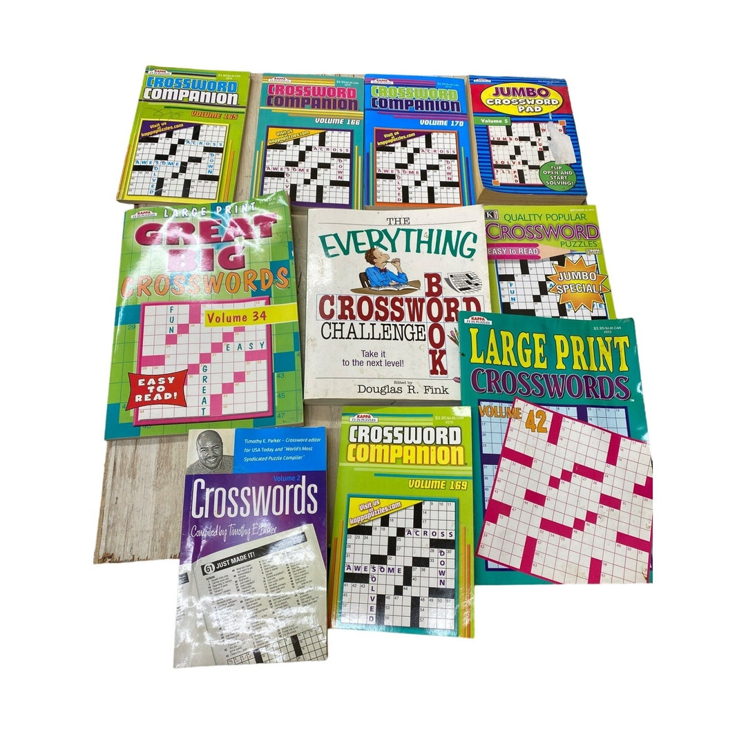 As IS Lot of 9 Assorted Crossword Puzzle Books Etsy