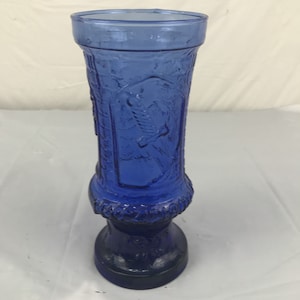 Blue Glass Pedestal Vase