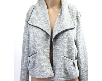 Tart sz S women's jacket blazer career light gray long sleeve pleated back