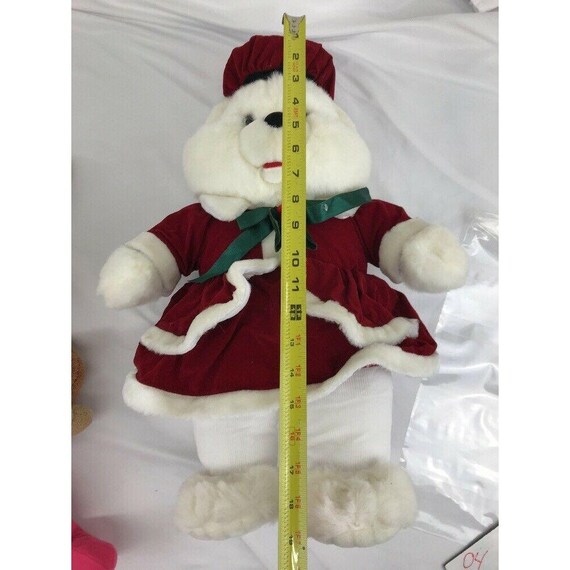 Kids of America Christmas Outfit White Bear Dressed Stuffed Animal Doll