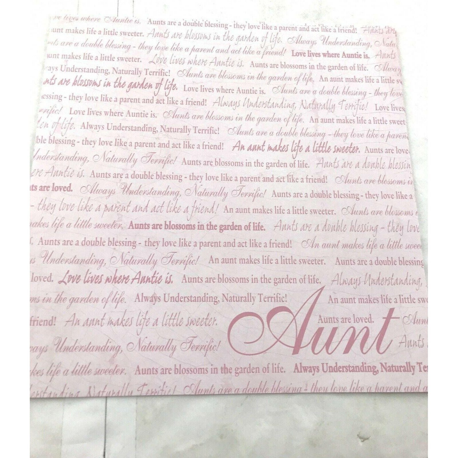 Pink Aunt Themed 12 X 12 Scrapbook Paper Acid and Lignin Free Etsy UK