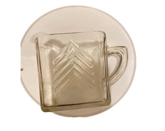 Vintage MCM square creamer? pitcher clear glass