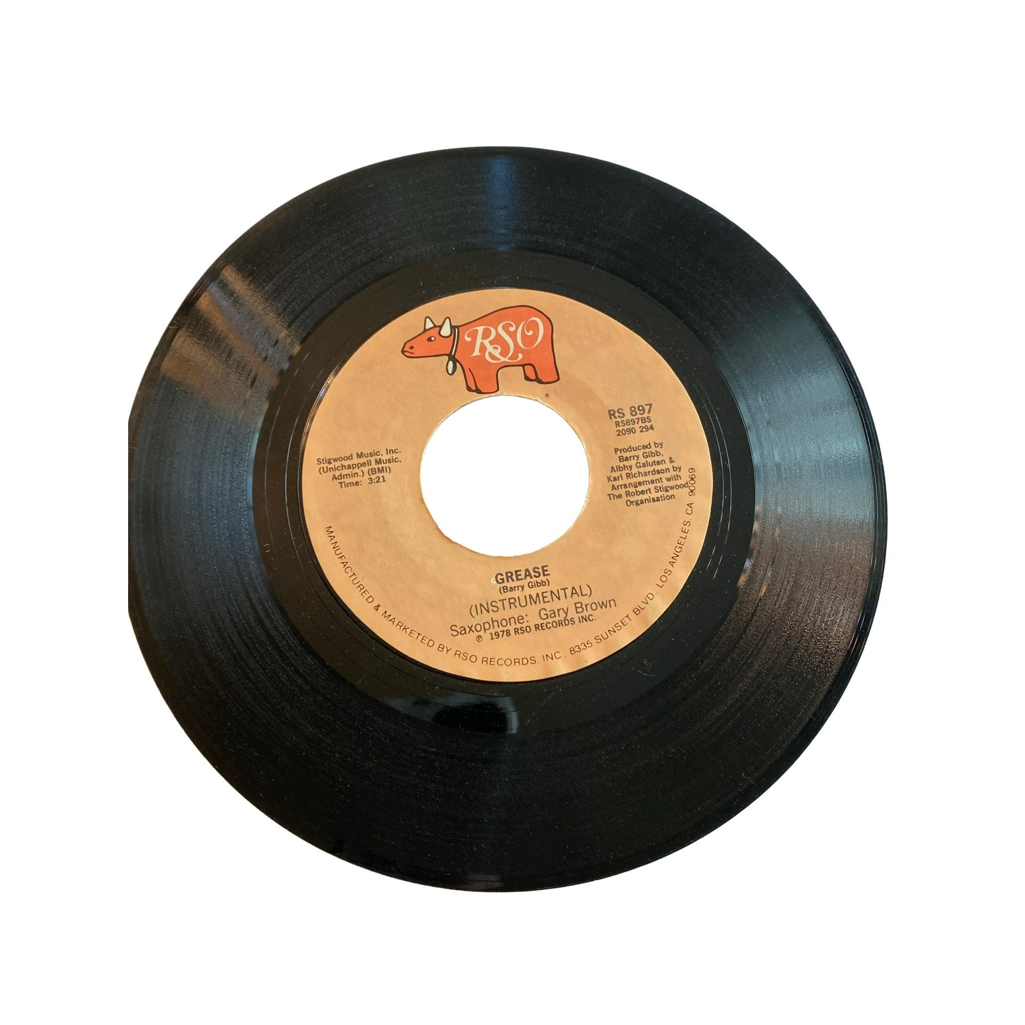 Vintage 7” 45 RPM Vinyl Record Frankie Valli Grease Instrumental