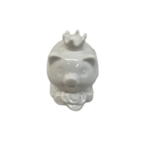 White Ceramic princess pig piggy bank name plate