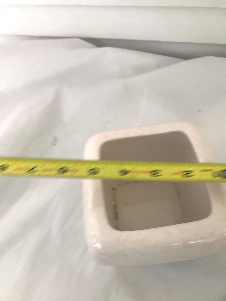 White with tan square vase succulent flower pot