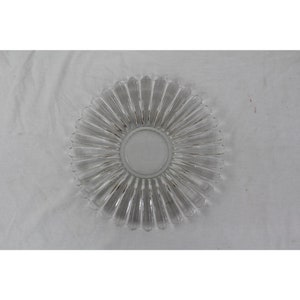vintage ripple glass serving glass dish