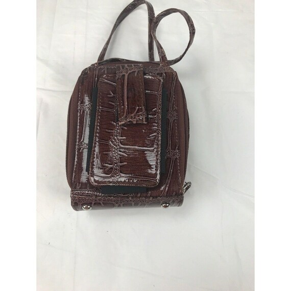 Brown Faux Snakeskin Patent Leather Purse - image 6