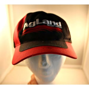 Red and Black Agland Advertising Baseball Hat Cap Trucker
