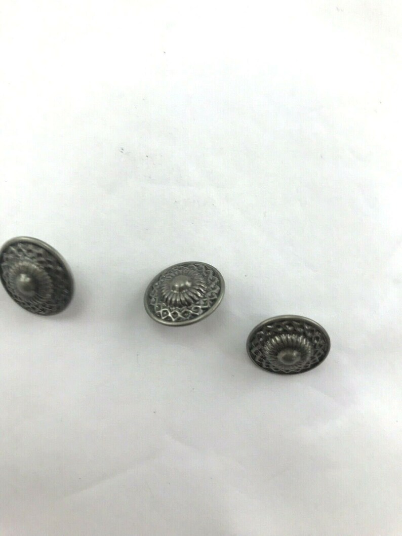 Set of 3 silver shank buttons craft sewing