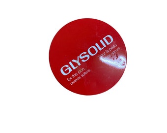 Vintage Glysolid for the skin tin red white photo prop