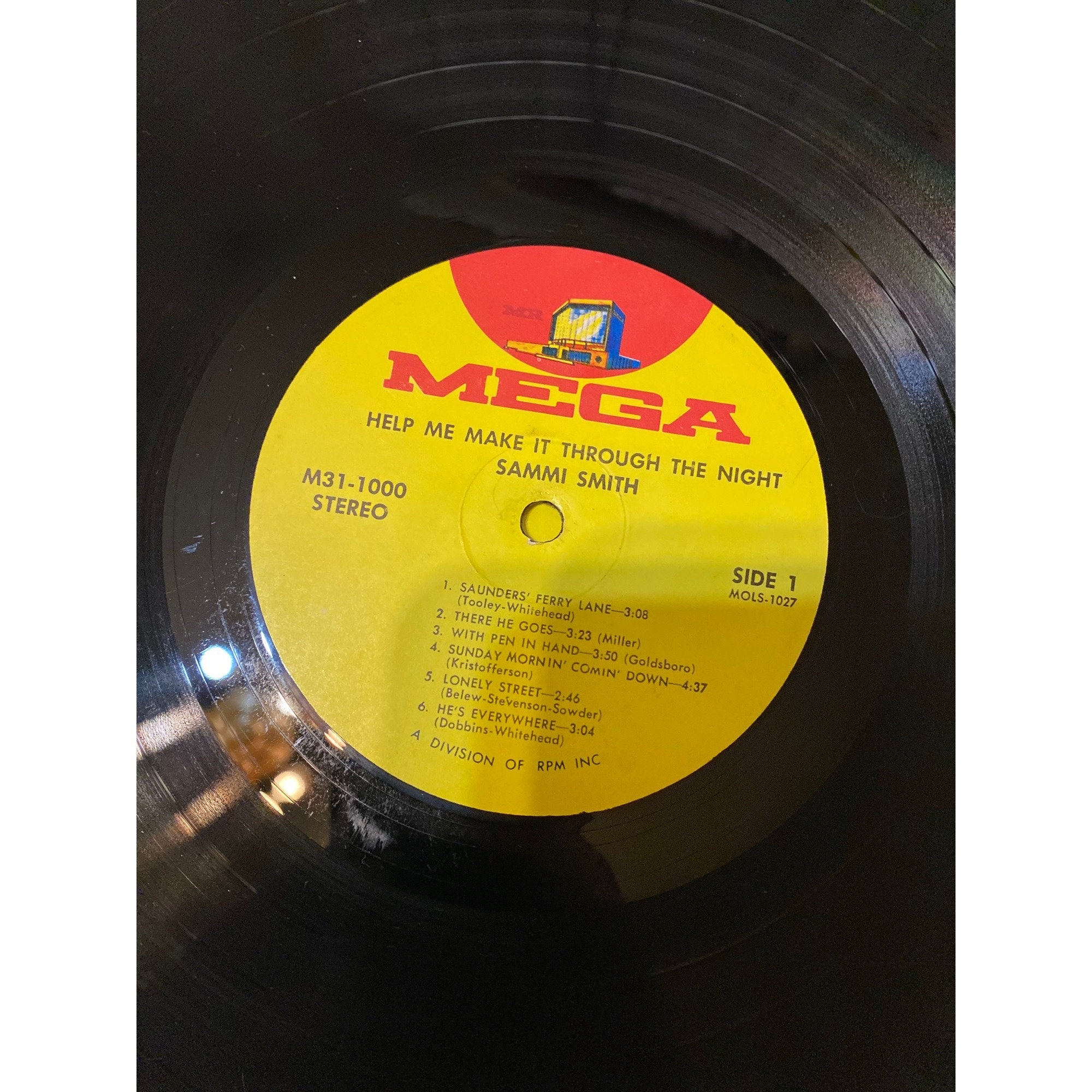 Vintage Help Me Make It Thru the Night Sammi Smith Vinyl