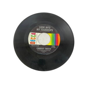 AS IS Vintage 7&quot; Conway Twitty Vinyl Record look into my teardrops