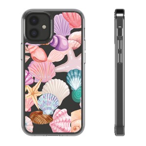 Stylish Clear Phone Cases with Sea Shell Design, Ocean-Themed Phone Cover, Beach Vibe Accessory, Summer Gift for Shell Collectors