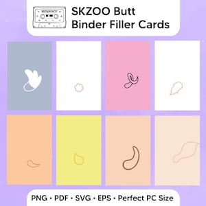 Stray Kids SKZOO Photocard Binder Filler Cards (Digital Download, PDF & PNG)
