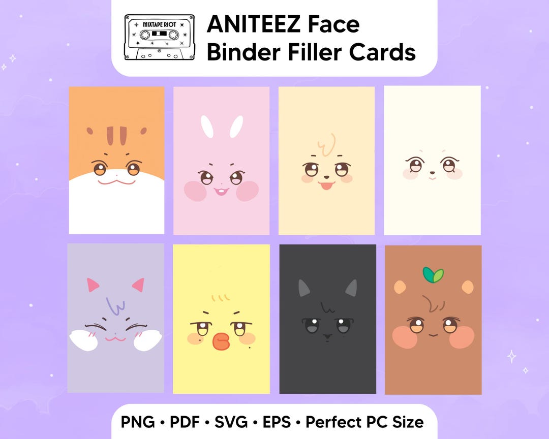 Ateez ANITEEZ Faces Binder Filler Photocard - Pdf, Png, Svg