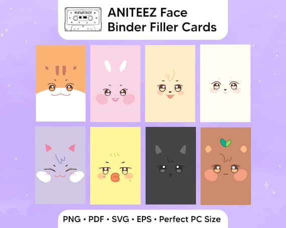 Ateez ANITEEZ Faces Binder Filler Photocard - Pdf, Png, Svg