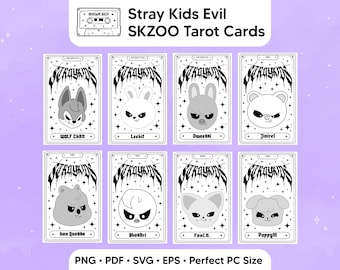 Cartas del Tarot Stray Kids SKZ Evil SKZOO / png, svg, eps, pdf (Descarga digital)