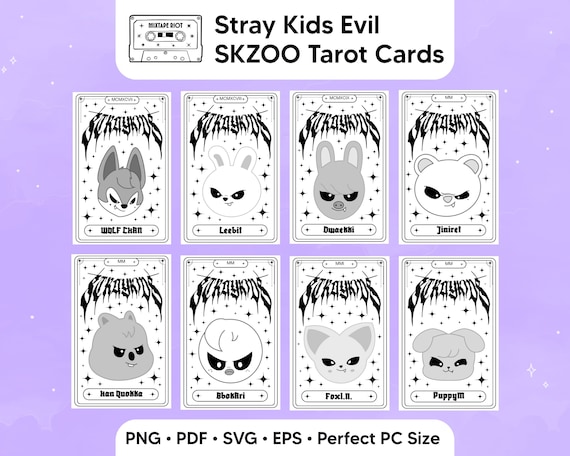 Stray Kids SKZ Evil SKZOO Tarot Cards | Png, Svg, Eps, Pdf
