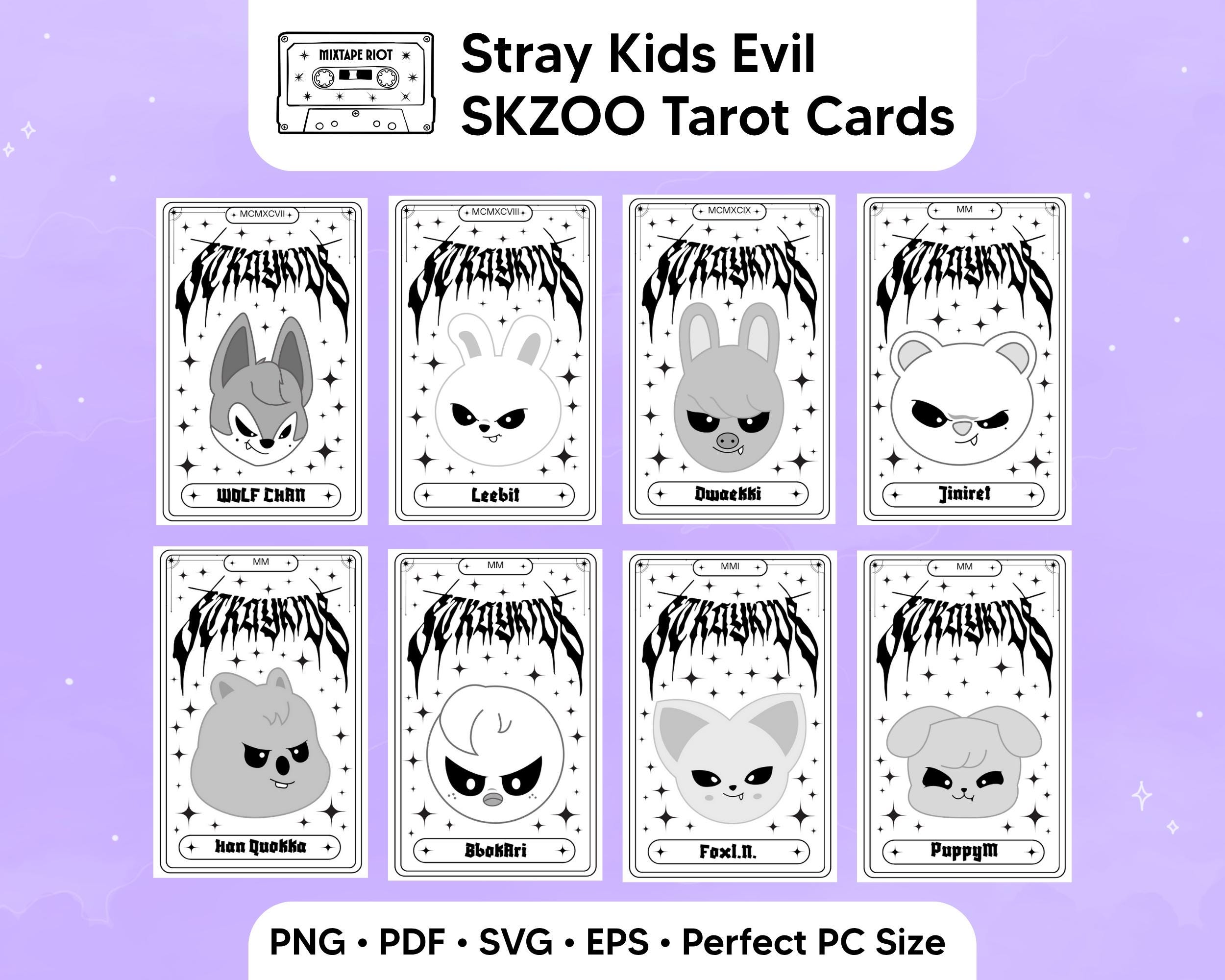 Stray Kids SKZ Evil SKZOO Tarot Cards | Png, Svg, Eps, Pdf