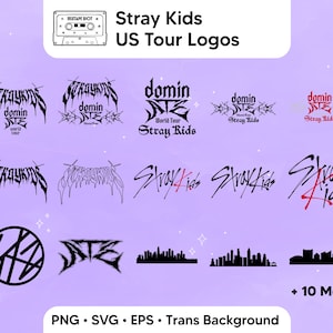 Stray Kids SKZ dominATE World Tour Logos & Cities | PNG, SVG (Digital Download)