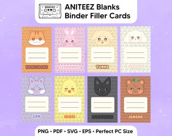 Ateez ANITEEZ Photocard Binder Filler Cards (digital Download, PDF