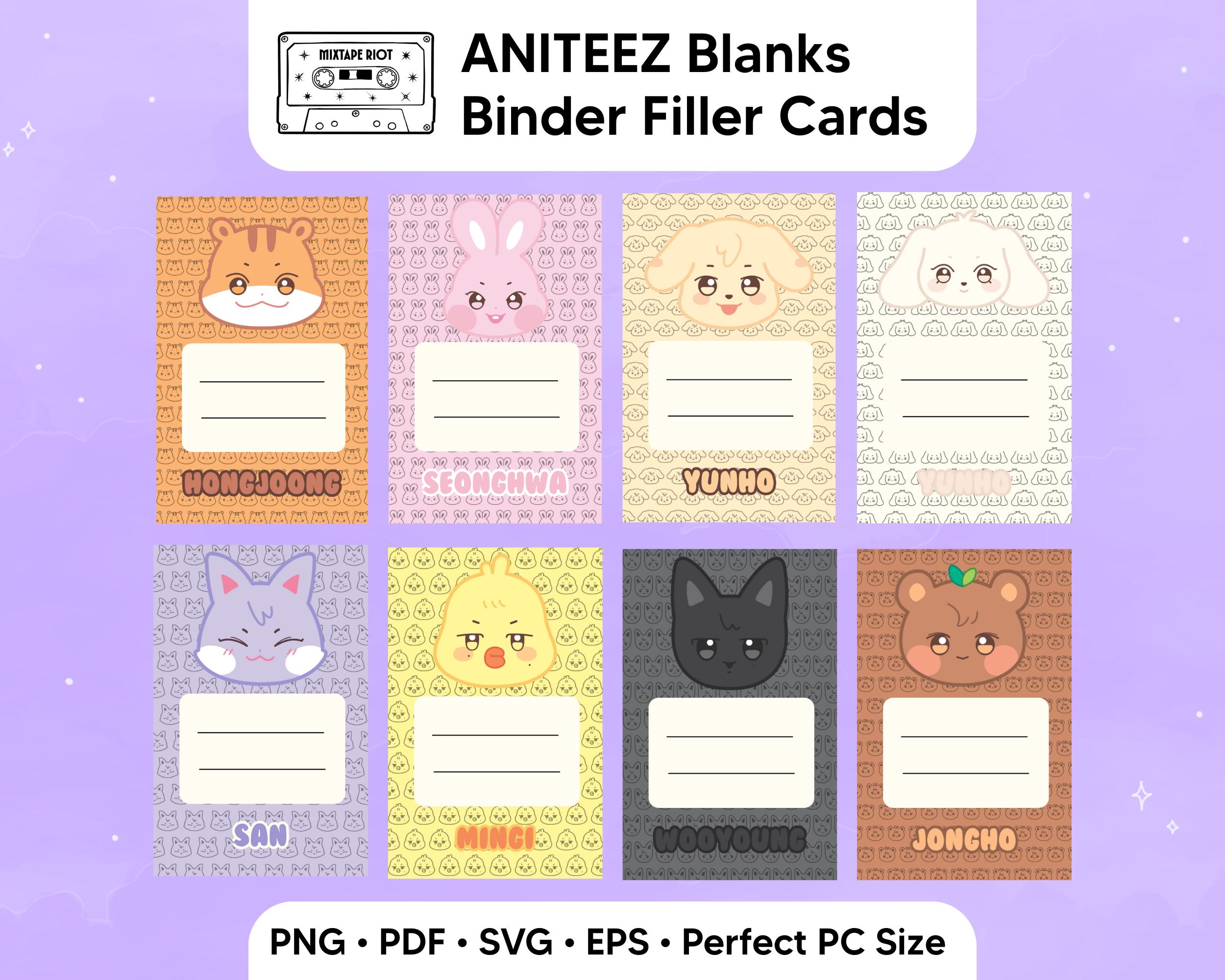 Ateez ANITEEZ フォトカードバインダーフィラーカード (デジタル