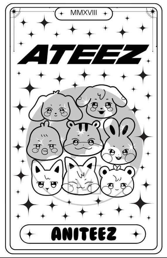 Ateez ANITEEZ Tarot Cards Binder Filler Vector Files (digital