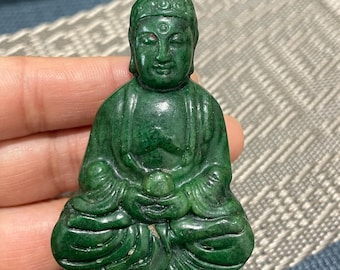 天然白翡翠観音菩薩ネックレスペンダント手彫り幸運のお守り 