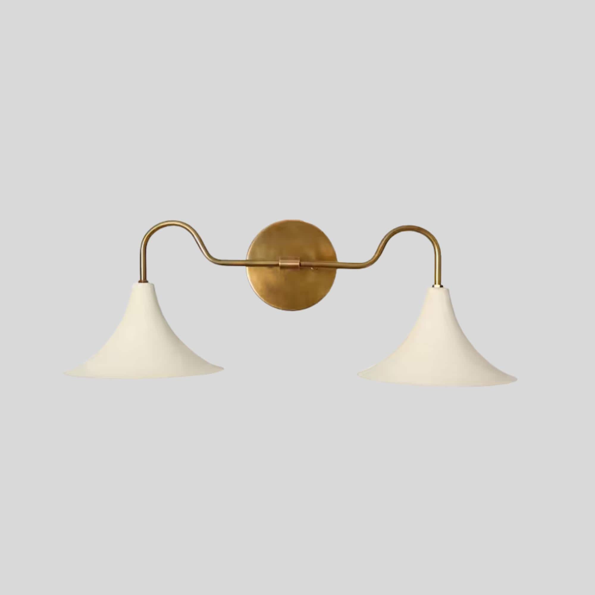 2 Light Stilnovo Italian Style Mid Century Wall Mount Sconce Raw Brass Finish Bedroom Lights Vanity Lamps Light Fixture