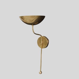 Lámparas de pared Sputnik de mediados de siglo, estilo italiano, de latón, de una luz, para dormitorio, con acabado en latón crudo, para tocador