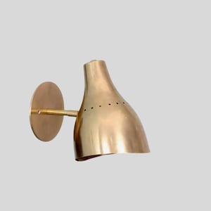 Aplique de pared Sputnik de latón estilo italiano de mediados de siglo - Acabado en latón crudo - Lámparas de dormitorio - Lámparas de tocador - Luminaria