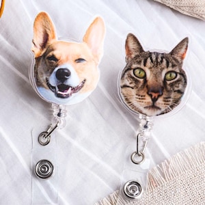 Custom Badge Reel Funny,Personalized Funny Badge Reel Nurse,Dog Badge Reel, Cat Badge Reel, Nurse Badge Reel,ID Badge Buddy,Pet Badge Reel
